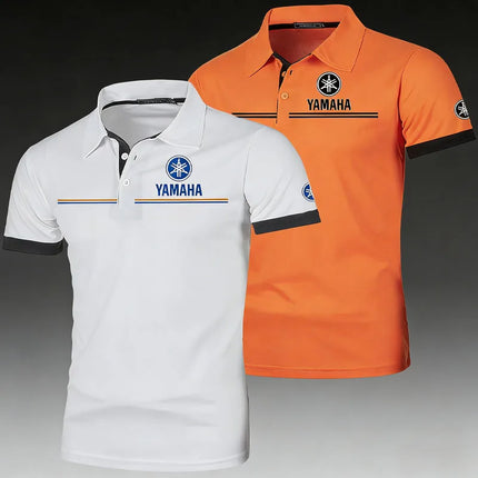 Yamaha Men's Polo Shirt Short Sleeve T-Shirt Casual Fashionable Patchwork Breathable and Comfortable Polo Shirt for Men Summer