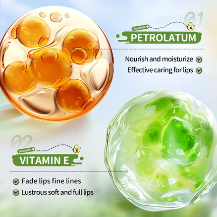 SADOER Avocado Moisturizing Lip Balm Hydrating Lipstick Nourishing Anti Cracking Plump Lips Lip Plumper Skin Care Cosmetics