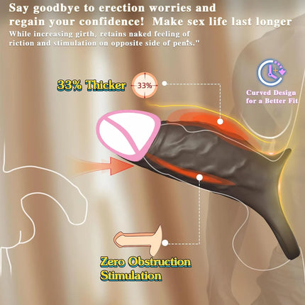 Vibrating Penis Sleeve Cock Ring G Spot Stimulate Sex Toys for Men 10 Vibration Modes Erection Trainer Delay Ejaculation Sex Toy