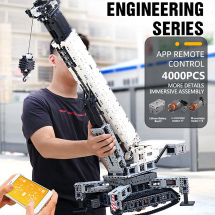 Mould King 17002 Technical Car Toys The MOC-10123 RC Motorized Crane Liebherred LTR 11200 Truck Model Building Blocks Kids Gifts
