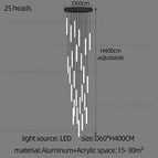 25 heads / white light