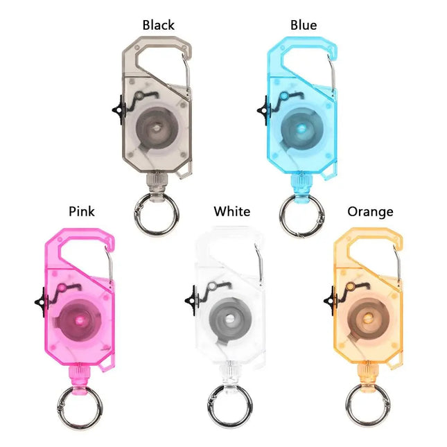 Portable Plastic Elastic Keychain Hovering Type Retractable Easy Pull Buckle Lanyard Carabiner Badge Holder Outdoor