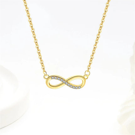 925 Sterling Silver Jewelry Set Inlaid Crystal Zircon Women's Mobius Loop Necklace Bracelet Earrings, Party Gift Jewelry