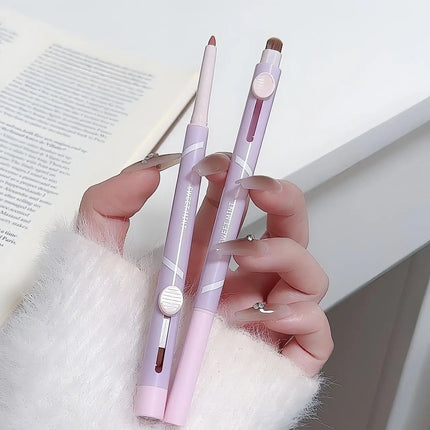 New Lip Liner Pen Matte Lipstick Pen Silver Long Lasting Lip Contouring Non Stick Lipliner Pencil Korean Makeup with Brush