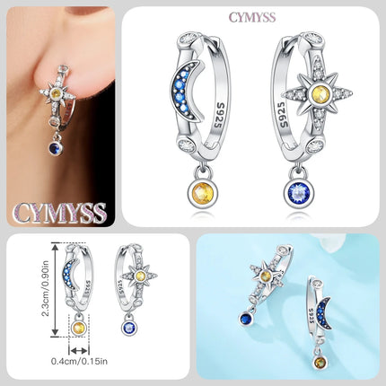 925 Sterling Silver Inlaid Zircon Butterfly Earrings Insect Element Original Design Women's Fashion Party Jewelry Gift Ear Loops