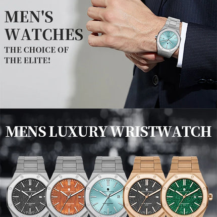 SAPPHERO Fashion Men's Watches Stainless Steel Business Watches Men's Waterproof Date Display Watches for Men