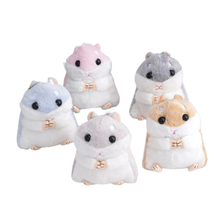 1PCS Stuffed 10cm Hamster Plush Doll Keyrings Animal Children Toys Key Chain Kawaii Dolls Kids Child Christmas Gifts Bag Pendant