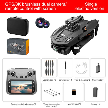 V168 Pro Max Drone GPS Profesional with 8K HD Camera FPV 5G Wifi Brushless Motor Foldable RC Quadcopter Obstacle Avoidance Dron