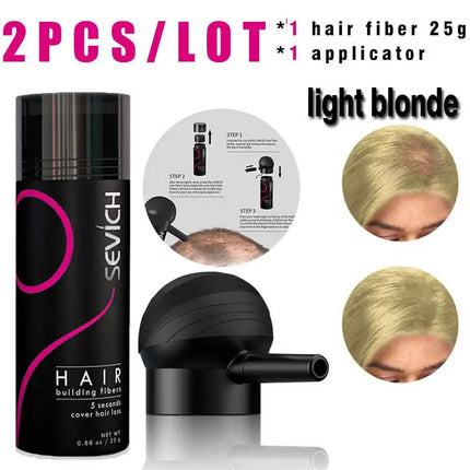 SEVICH Hair Building Fiber Set Cover Sparse Hair Or Bald Spots Hair Loss Regrowth Treatment Keratin Hair Fiber Powder Applicator