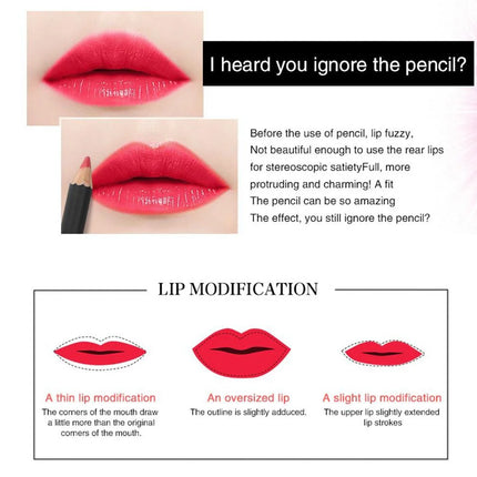 12PCS Matte Lip Liner Pencils Waterproof Long Lasting Pigments Smooth Colorful Nude Silk Lip Makeup