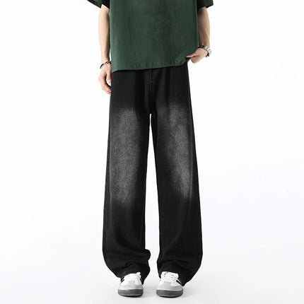 Men's Fashion Jeans Classic America Jeans Y2K Casual Baggy Jeans Straight Leg Retro Wide-legged Jeans Loose Suit Pants Trousers