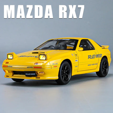 1:24 INITIAL D Mazda RX7 RX-7 Supercar Alloy Model Car Toy Diecasts Metal Casting Sound And Light Car Toys For Children Vehicle