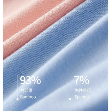 Men's Bamboo Fiber Boxer Shorts Fly Pouch Front Open Breathable Bulge Underwear Separated Pouch Trunks Dual Pouch Underpant