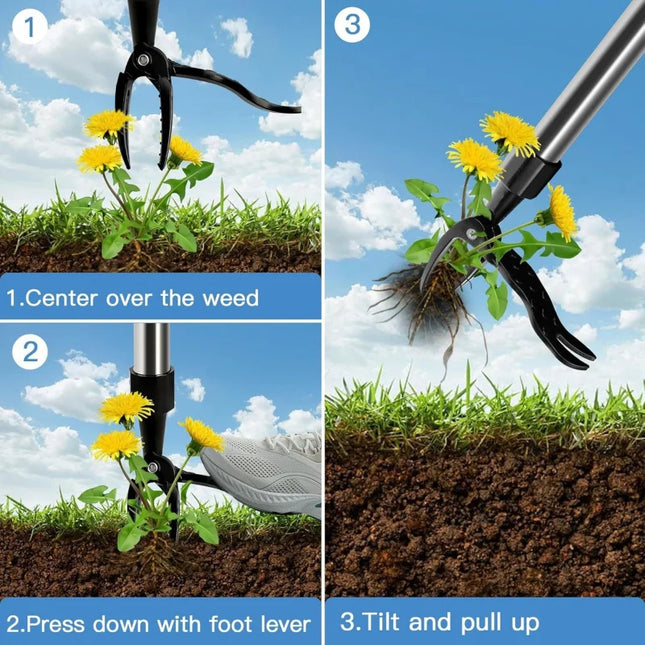 Weeding tool，Stand-up manual weeding tool without bending over, weed root remover, garden weeding tool, root remover with extens