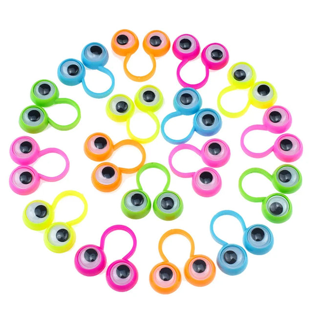 Funny Finger Children's Eye Ring Toy Novelty Creative Plastic Finger Ring Eye Swing Party Gift Party Mischief Tool