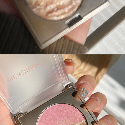 2-In-1 Highlighter And Contour Palette,Long-Lasting Radiant Contouring Makeup Waterproof Shimmer Face Makeup for Face & Body