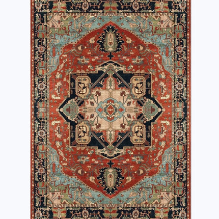 Tapis de style rétro américain pour chambre à coucher Grand tapis de salon Décoration Tapis antidérapant Lavable Tapis de sol de salon Tapis doux pour la maison
