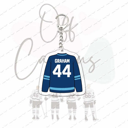 TV Show Off Campus K Keychain Bag Charm Elle Kennedy Garrett Graham Hockey Acrylic Keyrings Pendant Chain Fans Friends Gifts