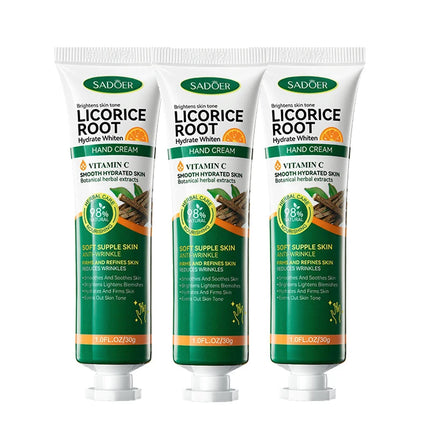 3/5pcs SADOER Licorice Root Vitamin C Hand Cream Hydrate Moisturizing Whiten Skin Remove Blemish Anti Wrinkle Hand Lotion 30g