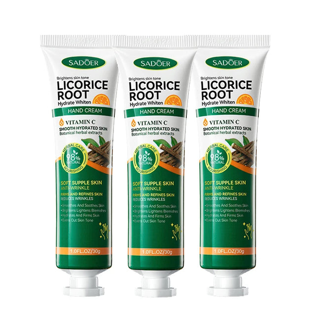 3/5pcs SADOER Licorice Root Vitamin C Hand Cream Hydrate Moisturizing Whiten Skin Remove Blemish Anti Wrinkle Hand Lotion 30g