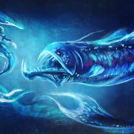 Mermaids and Mermen Myth Mysterious Deep Sea Fantasy Artwork Poster Vintage Mermaid Horro Poster Canvas Painting Wall Pictures