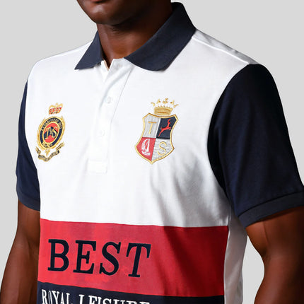 New polo shirt men's embroidery patchwork color contrast slim classic fashion original design polo collar pure cotton breathable