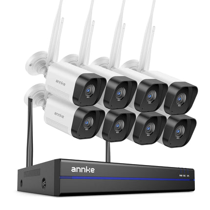 ANNKE WiFi Video Surveillance System with 5MP NVR 3MP IP Cameras Audio Recording Security Cameras AI Detection CCTV Cameras Kit