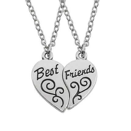 Romantic Best Friends Honey Love Couple Pendant Necklace 2 Pcs/Set Rainbow Broken Heart BFF Good Friends Friendship Jewelry Gift