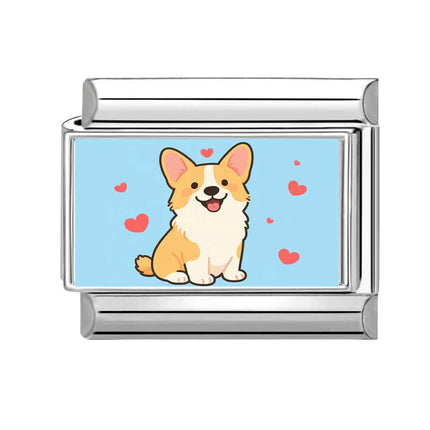 2025 Fashion Lovely Animals Dogs Corgi Cats Pet Italian Charm Fit 9mm Stainless Steel Women DIY Bracelet Gift Jewelry Wholesale