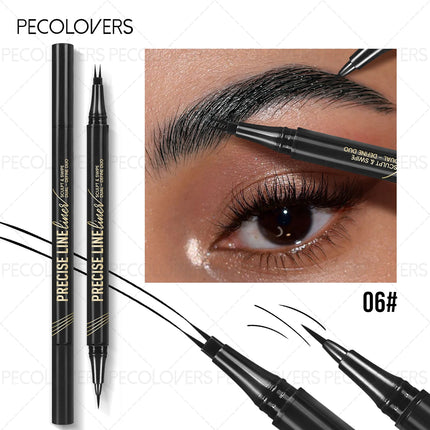 1PC Ultra-Fine Pointed Eyebrow Pencil - Waterproof, Sweat-Resistant, Long-Lasting Natural Look. It Features a Dual-Ended Tip