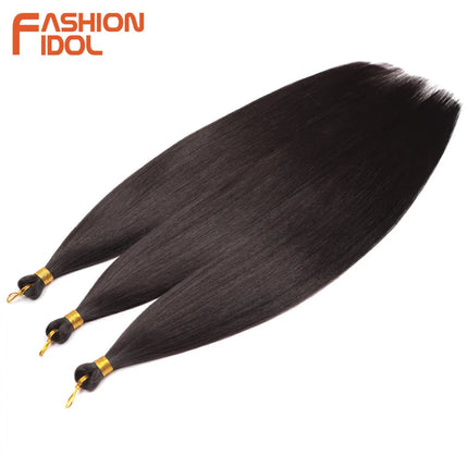 FASHION IDOL 28inch 300g/3Pcs Ariel Straight Pony Hair Crochet Braids Hair Synthetic Braiding Hair Soft Crochet Hair Extensions