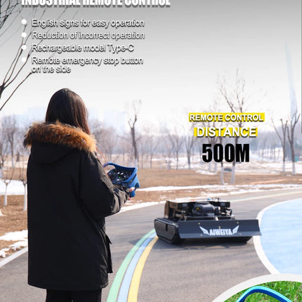 Customized AWY-900 All-Terrain Zero-Turn Remote Mower, 1500W*2 Brushless Motors for Stable Mowing snow shoveling lawn mower