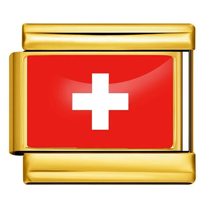 World Flag Range National Flag Bracelet Golden Module Italian Bracelet Charm Links Fit 9mm Stainless Steel DIY Making Jewellry