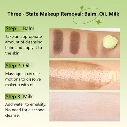 Avocado Makeup Remover Cream for Deep Cleansing, Gentle Moisturizing, Eye, Lip, and Face Makeup Removal