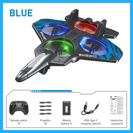 NEW E72 foam aircraft stunt intelligent fixed height hover 360 °turnLED lights  fighter A gift for a boy RC Drones toy
