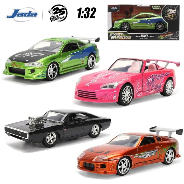 Jada Toys 1:32 Fast&Furious Alloy Car,Mitsubishi Lancer TOYATO Super Nissan Skyline GTR Jetta RX-7 Collection Gift Toys for Kids