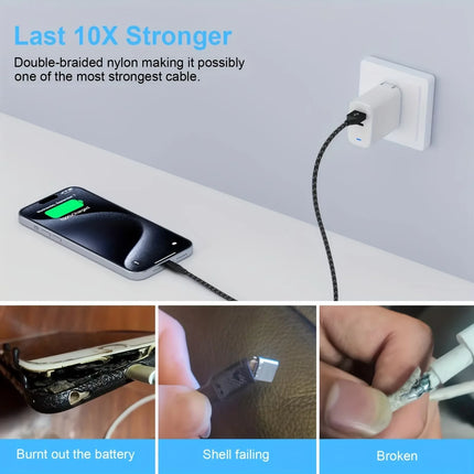 LAIHONEN USB A to USB C cable fast charging Type C charging cable suitable for iPhone 16 15 Pro Max Plus for Samsung Galaxy S24