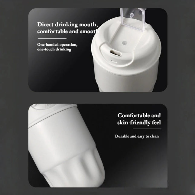 260ml Petal Coffee Tumbler, 316 Stainless Steel Vacuum Cup, Antibacterial & Wide Mouth, Double-Wall Thermos for Hot/Iced Drinks