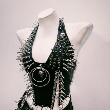 bustier top y2k fashion y2k clothes y2k crop top gothic clothes y2k top Rivets Tank Tops Skull top vintage tops gothic tank tops
