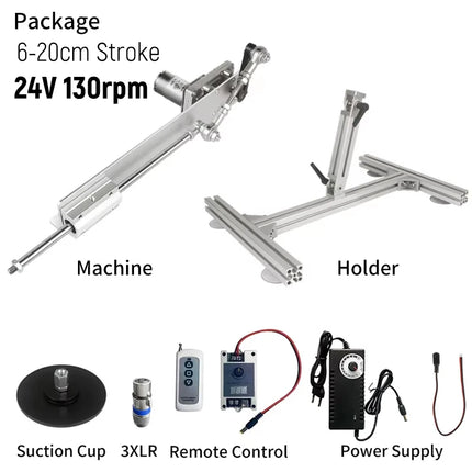Remote Control Telescopic Linear Actuator 3XLR Connector with Suction Cup Bracket Big Adjustable Stroke 6-20cm/3-15cm for DIY