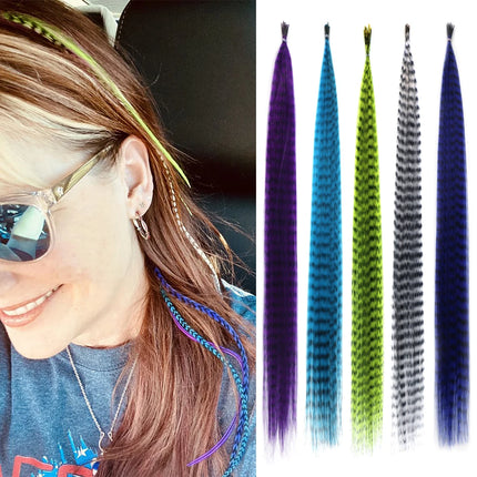 50Roots 16 Inch I-Tip Colorful Feather Hair Extension, Straight Synthetic Fiber,For carnival Music Festival,Christmas party