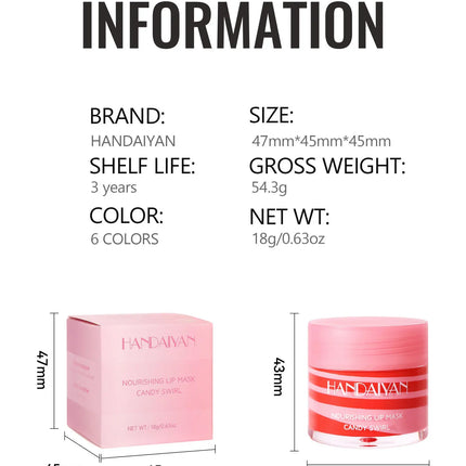 18g Strawberry Lip Balm Hydrating Lip Mask for Night Sleep Fades Lip Lines Plumps & Moisturizes Fruit-Infused Nude Lip Primer