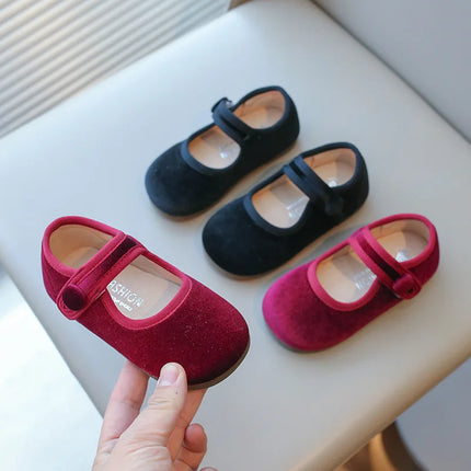 Girls Suede Flats Shoes Soft Sole Kids Moccasin Shoes Japanese Style Solid Color Simple Children's Casual Shoes Spring Autumn