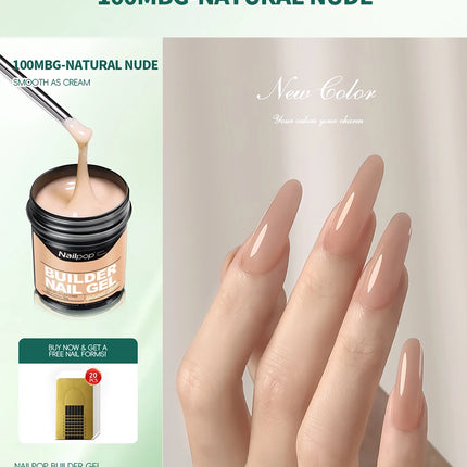Nailpop Professional Builder Gel UV Hard Gel for Nail Strengthen Quick Building Long Lasting Soak Off Extension Gel 30/100g