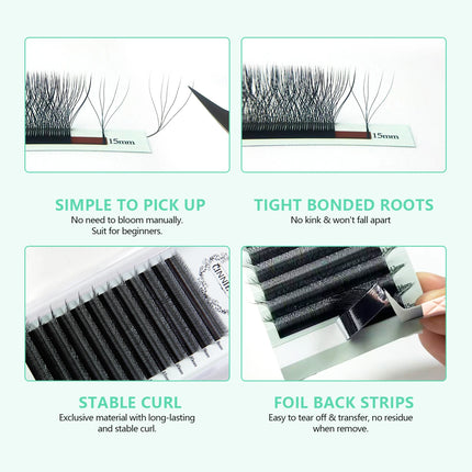 New 5DW M curl Eyelash Extensions 4DW 2D YY Premade Volume Fans 7mm 3DW LU/L Individual Lash Bundles Cilios 5W Natural Hair