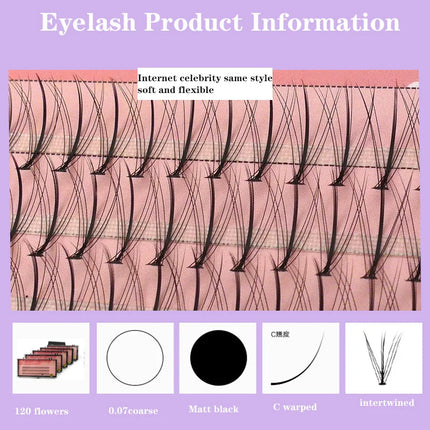 Anlinnet Professional  Makeup 60 clusters Personal Cluster Eyelash Single tuft of M sandwich eyelash Grafting False Eyelashes