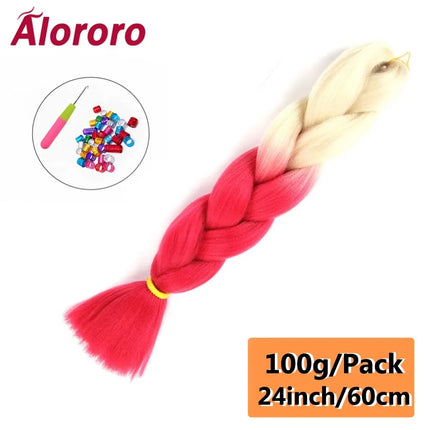 24 Inch Jumbo Braids for Hair Extensions Purple Synthetic Braiding Hair Accessories 100G/Pack Women DIY Hair for Crochet Braid