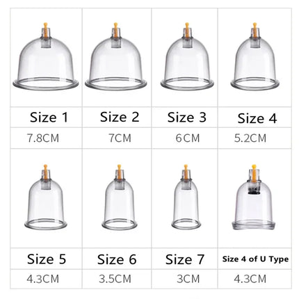 4/12/20/24 Cans Anti-Cellulite Suction Cups Vacuum Cupping Massage Set Chinese Physiotherapy Healthy Care For Body Massage Tool