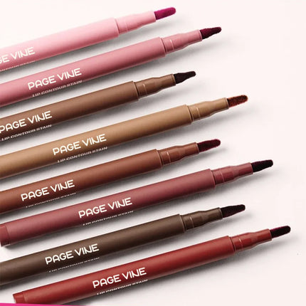 Waterproof Matte Lipliner Pencil Red Contour Tint Lipstick Long Lasting Non-stick Cup Moisturising Lips Makeup 8 Colors Velvet
