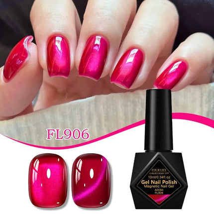 10ml Dragon Fruit Cat Magnetic Gel Nail Polish Red Jewel Effect Semi Permanent UV Gel Varnish Soak Off Nail Art Nail Supplies